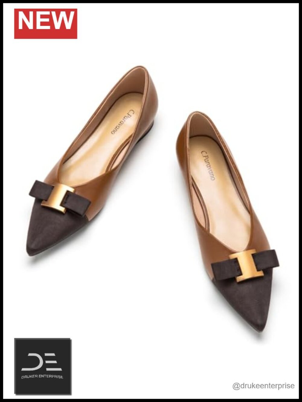 Lambskin Leather Pointed Toe Bow Ballet Flats Women's Dressy Casual Shoes